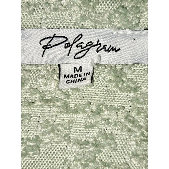Polargram Textured Button Up Shacket Womens M Green Long Sleeve (Flaw) - Picture 7 of 7